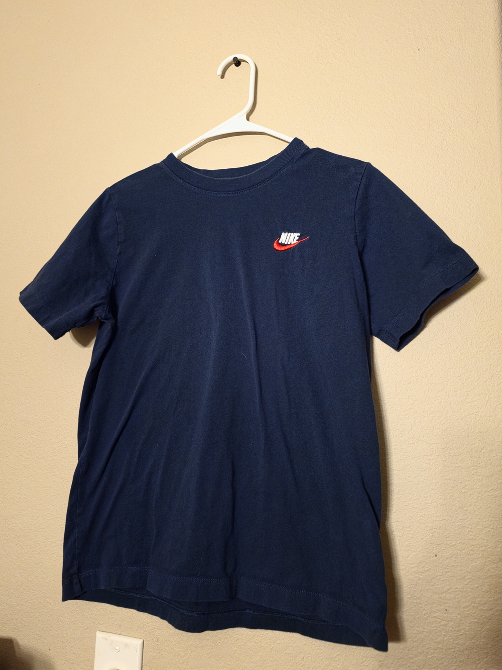 Nike Navy Short Sleeve Tee with Red Swoosh